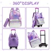 ZBAOGTW Rolling Backpack for Girls 6-8 with Lunch Bag Pencil