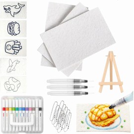 YuuFcy Magic Puffy Paint Kit, 3D Magic Foam Texture Painting Kit with Magic Water Activation, Puffy Pens, Canvas Sheets, and Art Supplies for Kids Crafts and DIY Drawing Projects (30pcs)