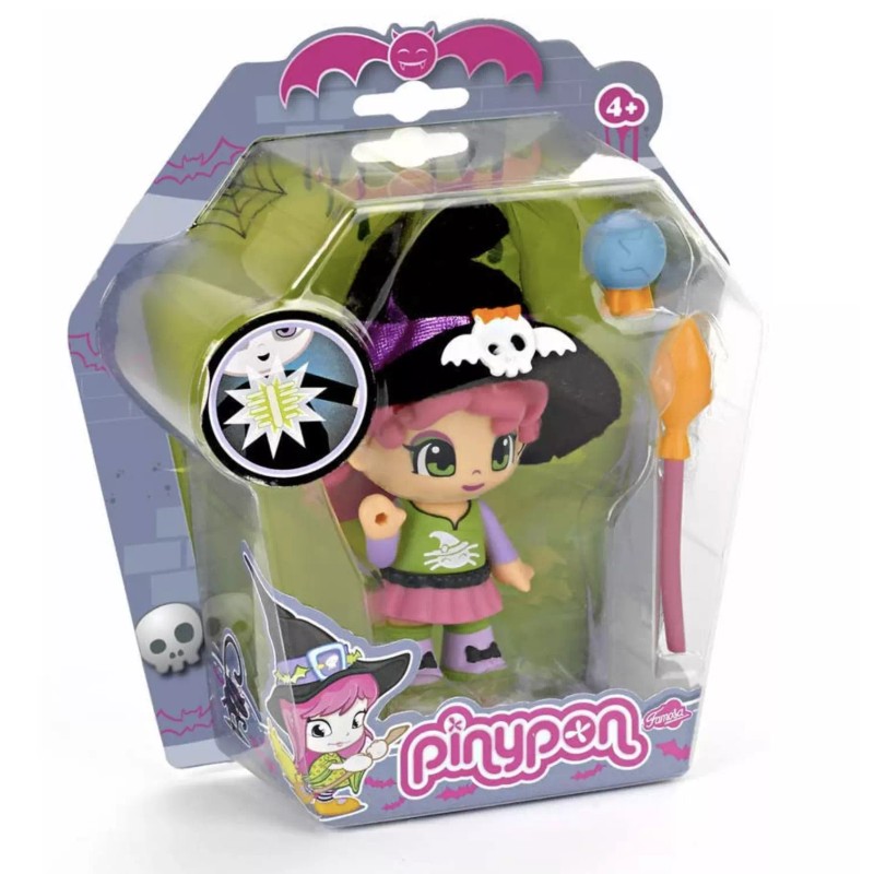 Famosa Pinypon Monsters:Witch Girl with Small Accessory and Glow In