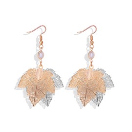Thanksgiving Earrings Fall Maple Leaf Earrings for Women Trendy Pearl Maple Leaf Drop Earrings Tassels Maple Leafdrop Dangle Earrings Autumn Earrings Thanksgiving Earrings for Women