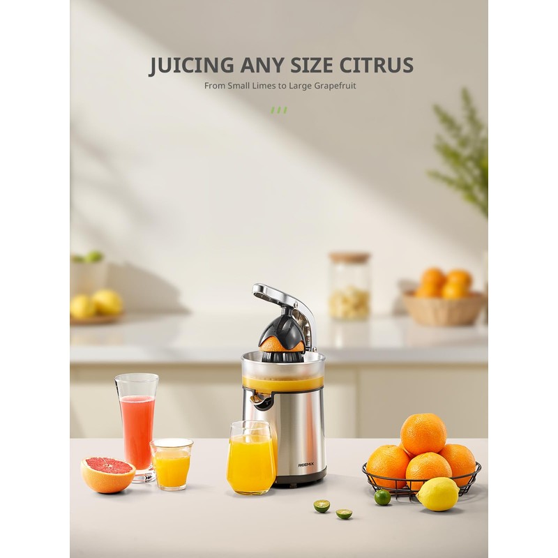 Reemix Electric Citrus Juicer - Orange, Lemon, Grapefruit Juicer with