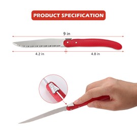 KITCHENTREND Knife Set, Steak Knives Set of 6, 6 Pcs Steak Knife Set Dishwasher Safe Knife Set, New Laguiole Premium serrated knife set, knives Set for Kitchen (Multicolor)