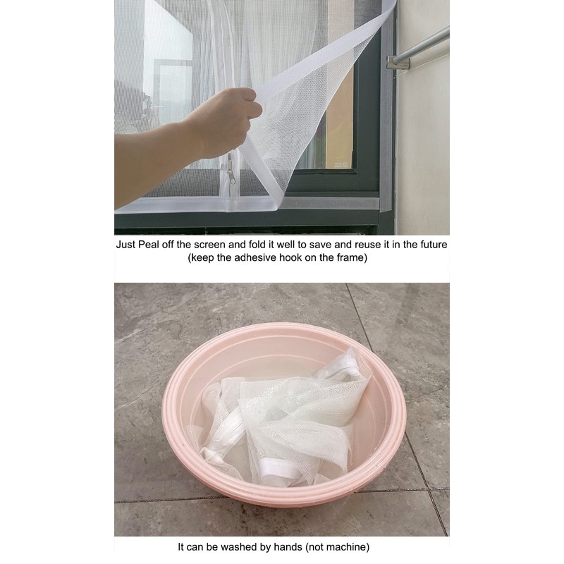 Mellroom Adjustable Window Screen Replacement kit with Zipper Opening, Fiberglass