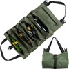 Tool Roll Bag, Canvas Tool Bag with 5 Zip Pockets