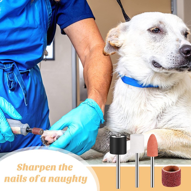 Kajaia 96 Pcs Dog Nail Grinder Replacement Kit Sanding Drum
