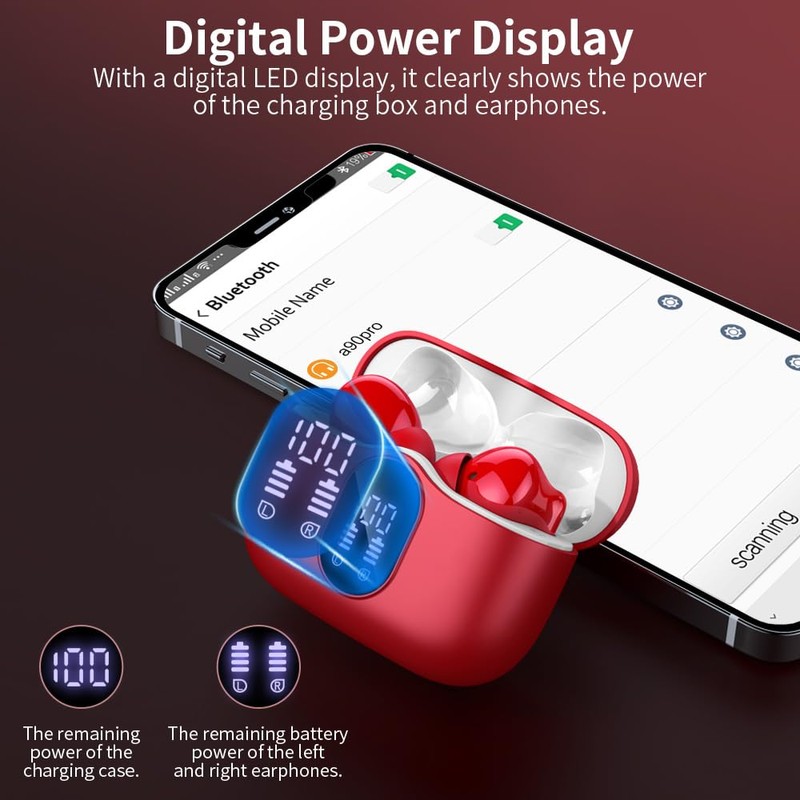 Wireless Earbuds, Bluetooth 5.3 Headphones In Ear with 4 ENC