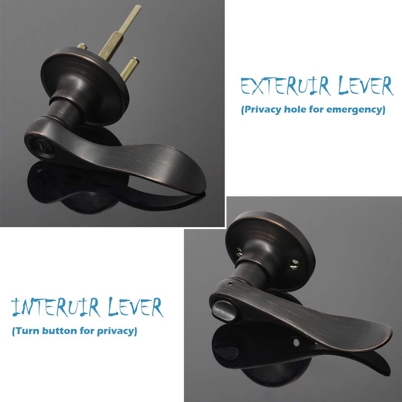 Gobrico 6 Pack Oil Rubbed Bronze Privacy Door Levers for