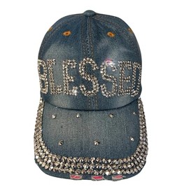 Popfizzy Bling Blessed Hats for Women, Rhinestone Christian Hats, Faith Based Christian Apparel, Blessed Mama, Blessed Gifts