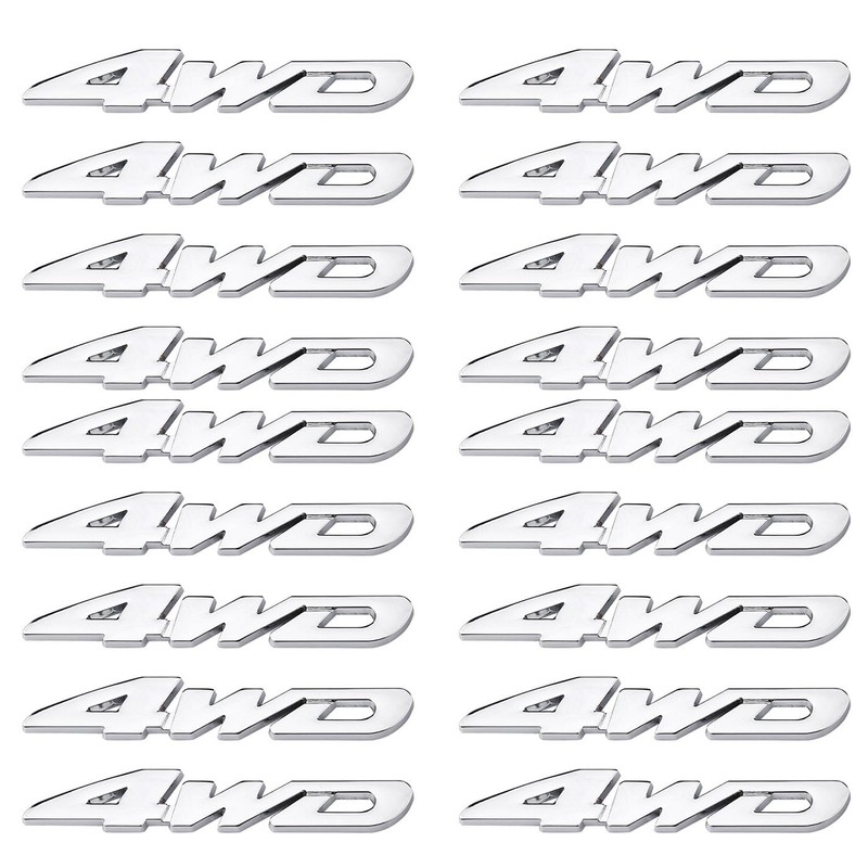 4WD Car Marks Sticker Silver Metal Car Sticker 3D 3D