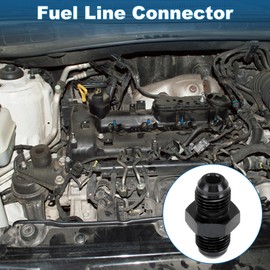 A ABSOPRO Female Flare Reducer Hose Fitting Adapter AN6 AN6 Fuel Line Connector Aluminum Black