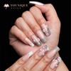 Buy 10 Get 10 Free! [Machine-Made] 24pcs Press-On Nails with Rhinestones & Flowers – French Style Glue-On Nails for Women & Girls Full Cover Shiny Glitter Long Lasting Quality:_M-SQ-MC-001