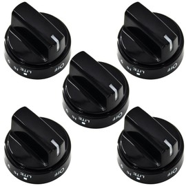 ZNTVW WB03X24759 Range Surface Burner Knob Gas Control Assembly Black Compatible with GE Stove Knob Replace 4454960, AP6030811, PS11762250, EAP11762250 (5PCS)