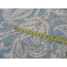 P/Kaufmann P Kaufmann Seaglass Aqua teal Blue Floral   Fabric 54" jacobean
