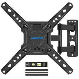MOUNTUP Full Motion TV Wall Mount for Most 26-50 Inch TVs, Max VESA 300x300mm Wall Mount TV Bracket with Swivel Tilting Extension Level Adjustment for LED LCD Flat Curved TVs Up to 53 LBS MU0018