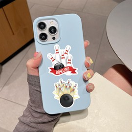 55PCS Bowling Stickers for Water Bottles, Life Decals Waterproof Vinyl for Laptop Luggage Cup Computer Helmet Decor,Bowling Accessories for Luggage, Teaching Incentives, Gifts for Teens and Adults