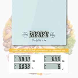Mafiti MK100 Kitchen Scale,Digital Scale in Grams Ideal for Weighing Recipe Food 5kgx1g
