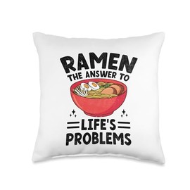 Ramen The Answer To Life's Problems Japanese Noodles Throw Pillow
