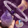 TOFBS Women's Natural Amethyst Bracelet Set Crystal Beads Bracelet with