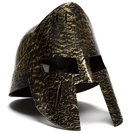 Jacobson Hat Company Men's Knight's Face Mask Helmet, Gold/Black, Adult
