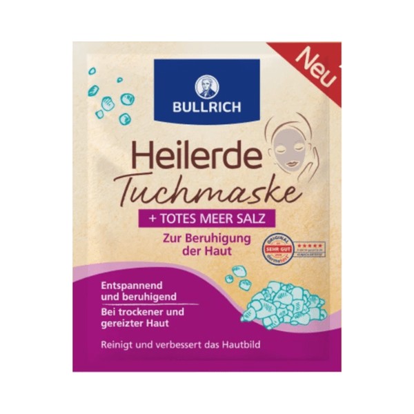 Bullrich Heilerde Tuchmaske + Totes Meer Salz 1 St