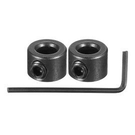 PATIKIL Bore 5mm Shaft Collar 12mm OD 8mm Thickness, 2 Pack Carbon Steel Landing Gear Stopper Wheel Collar with Set Screw & Wrench for Machine Tool Industry, Silver