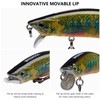 BASSROCK Minnow Swimbait Bass Trout Fishing Lure with Movable Lip