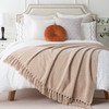 Battilo Beige Throw Blanket for Sofa Bed Couch Chair, Beige