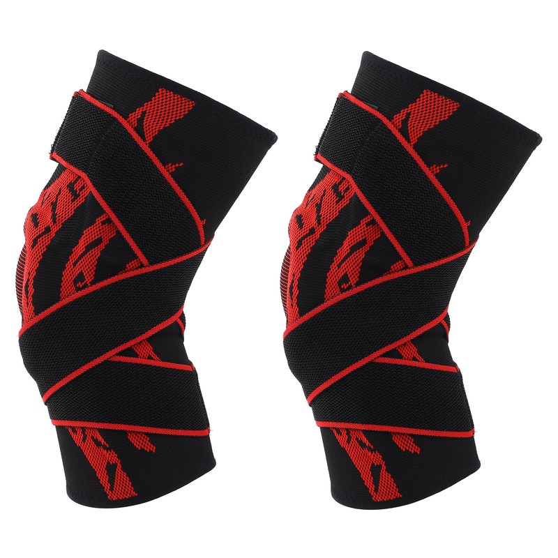 2Pcs Elastic Knee Compression Sleeve Breathable Sports Knee Brace for