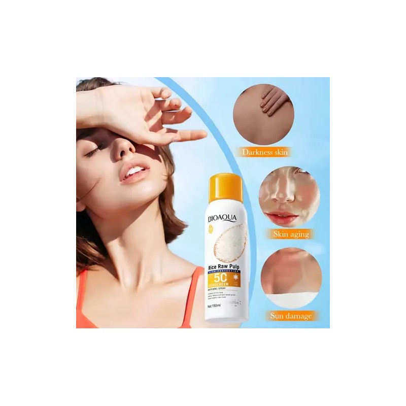 Protector Solar Con Extracto De Arroz Aclara Unifica Tono Bioaqua