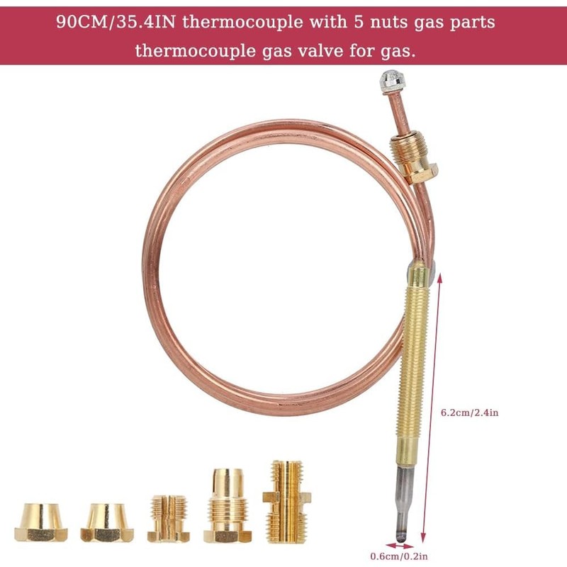 FIND A SPARE Universal 600mm Copper Gas Thermocouple Kit –