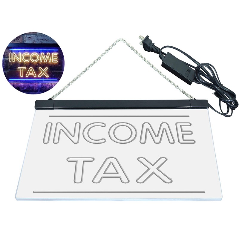 Income Tax Services Display Dual Color LED Neon Sign Blue