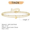 TINGN Herz Armband Damen Gold, Gold Layered Buchstaben K Armband