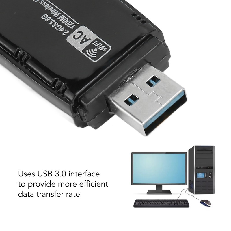 Wireless USB WiFi Adapter High Speed 1200Mbps Dual Band Wireless