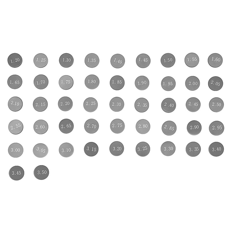 AHL 7.48 mm, 141 pieces, 3 per thickness, 1.20 mm-3.50