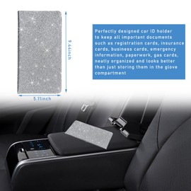 Ziciner Car Registration and Insurance Holder, Auto Card Document Glove Box Organizer with Magnetic Closure, Universal Vehicle Interior Accessories for Cars SUVs (Silver-Large)