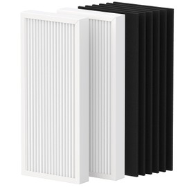 CFKREYA 990051000 True HEPA Replacement Filter Compatible with Hamilton Beach TrueAir Air Purifier 04383 04384 04385 04386, 2 True HEPA Filter & 6 Carbon Filters