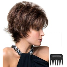 Bundle - 3 items: Coco Wig by Rene Paris, Christy's Wigs Q & A Booklet & Wide Tooth Comb - Color: AUBURN SUGAR