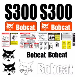 Turbo Bobcat S300 Skid Steer Set Vinyl Decal Sticker - 25 PC