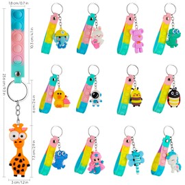 28 Pop Fidget Toy with Cartoon Keyring Party Bag Children's Birthday Party Bag Children