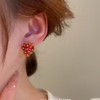 Cute Strawberry Fruit Stud Earring for Women S925 Sterling Silver
