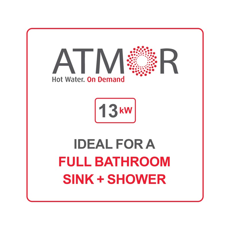 Atmor 13000Watts/240V Electric Tankless Water Heater Includes Pressure Relief Device,