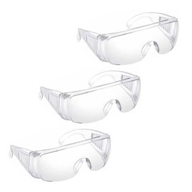 3Pcs Safety Glasses,Clear Safety Goggles,Eyewear Protective Safety Goggles Glasses Anti Splash Anti Scratch,Dust Proof for Eye Full Protection for Construction Laboratory Outdoor Protective Glasses.