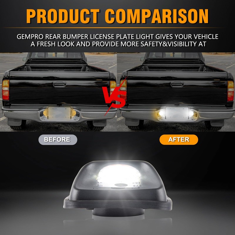 Gempro Amber OLED Neon Tube LED License Plate Light Tag