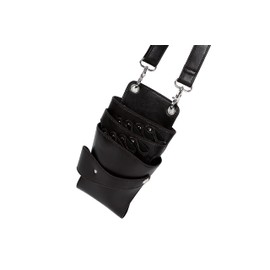 LUMIACTY Scissor Case, Hairdresser, 9 Pieces, Large Capacity, Trimmer, Scissor Bag, Sitting Back, Original Comb & Hairpin, 5 Colors, Professional (Black)