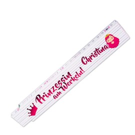 Ruler with Name Christina and Beautiful Motif - Princess at Work - for Women | Metre Measure | Link Scale Printed with Name | Many Names to Choose From