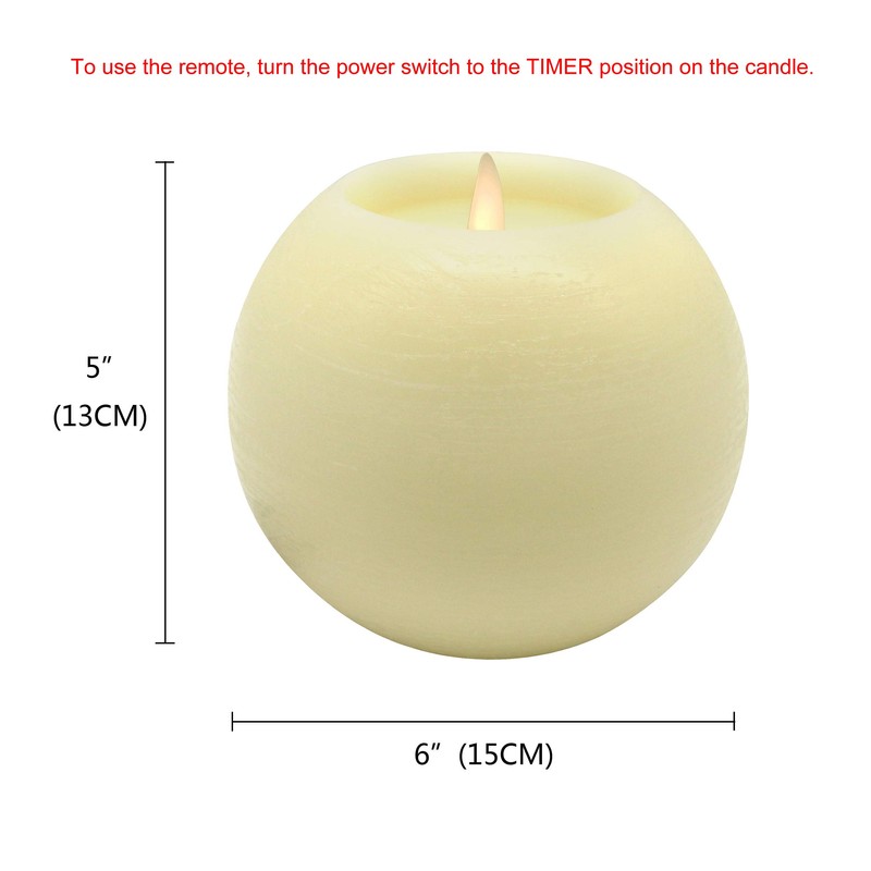 CVHOMEDECO. Moon Sphere Wax LED Dancing Flame Candle Ball Battery