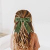 2PCS 5" Velvet Green Hair Bows Girls Hair Clips Ponytail
