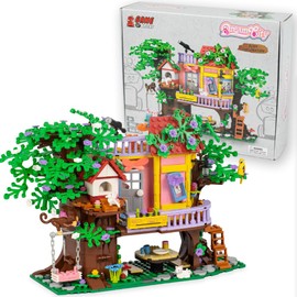 Game of Bricks 840 PCS Tree House Building Blocks Toy, Garden Play Set with Bird and Cat Figures for Adults and Kids, Home Décor, for Young Architects and Animal Lovers