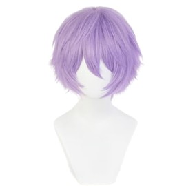 KiyaCos 30cm lt Purple Lavender Lilac Fluffy Fear Cosplay Wig Synthetic Anime Halloween Costume Party Wigs