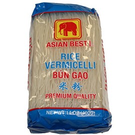 Asian Best Premium Rice Vermicelli Bun Gao, 140z (3 Packs)